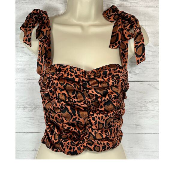 Vintage Forever 21 small Y2k whimsygoth animal print babydoll tank brown black - Picture 1 of 7